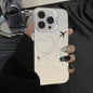Silver Matte Line Heart Airplane Phone Case For iPhone 15 14 13 12 11 16 Pro Max 16E 7 8 Plus X XR XS MAX SE2 Hard Back Cover