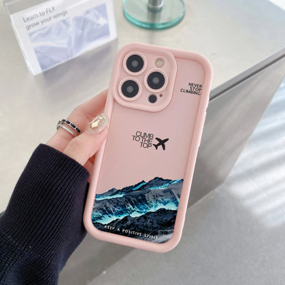 Peak Plane Phone Case For iPhone 17 16 15 14 Pro Max 13 12 11 16 Plus 16E 17 Air Shockproof Matte Soft TPU Silicone Bumper Cover
