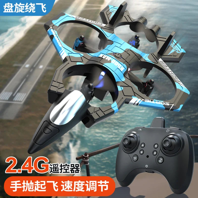 K500max Fighter Jet Quadcopter Drone Rolling Stunt Lights Rc Airplane no camera that can fly
