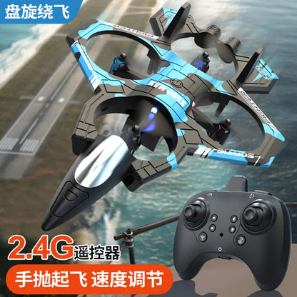 K500max Fighter Jet Quadcopter Drone Rolling Stunt Lights Rc Airplane no camera that can fly