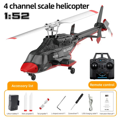 A61 Small Bell Fixed Height Four Channel RC Helicopter Durable Simulation Airplane Toy Remote Control Aircraft
