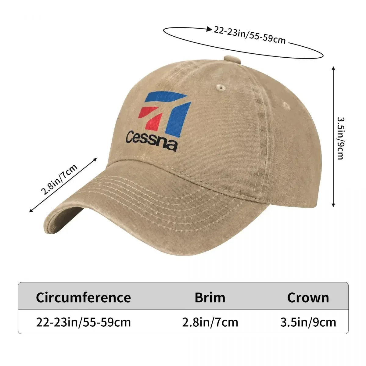 Cessna Logo Baseball Cap American Aircraft Manufacturer y2k Retro Men Adult Hip Hop Dad Hats Outdoor Sun Snapback Cap Gift