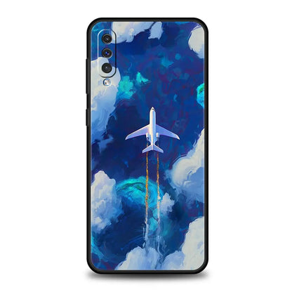Phone Case For Samsung A56 A36 A26 A54 A52 A24 A14 A50 A70 A40 A06 A12 A22 A34 A42 A32 5G A04s A16 Cover Aircraft Plane Airplane