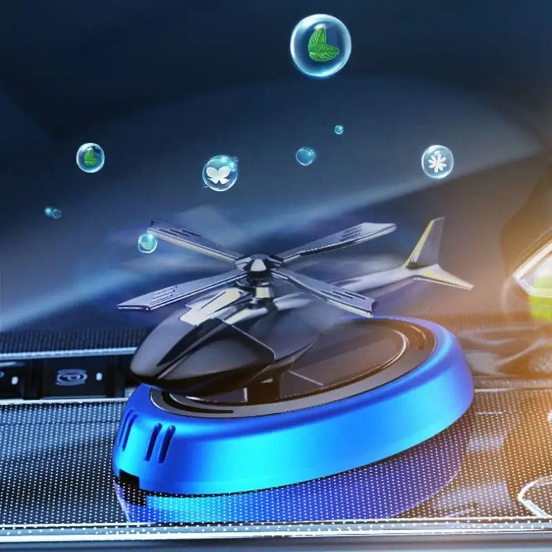 Solar Car Fragrance Helicopter Car Air Freshener ornaments Decor Interior Decoration Solar Rotating Aroma Diffuser for Office