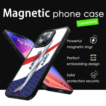 Fashion Pattern A-Airbus Logo Phone Case MagSafe Magnetic For IPhone 16 15 14 13 12 11 Pro Plus Max Mini Wireless Charger Funda