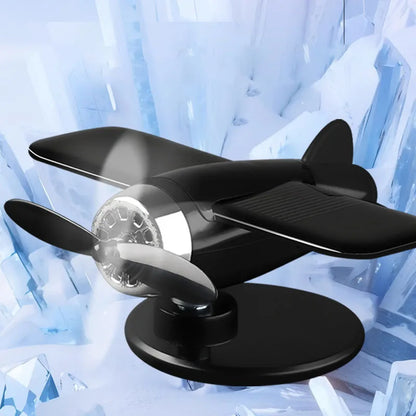 Solar Powered Rotating Airplane Car Dashboard Ornament 360° Auto Spin Decor Airplane Ornaments Car Interior Decoration