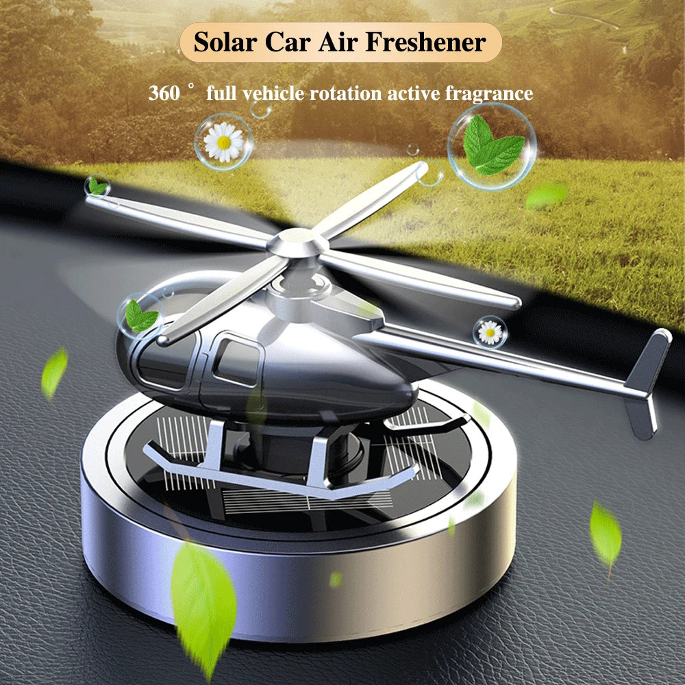 Car Air Freshener Solar Helicopter Modeling Automobile Perfume Car Interior Accessories Propeller Rotating Auto Perfume Diffuser