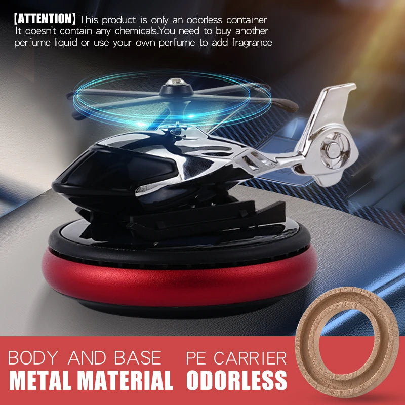 Unscented No fragrance DIY Perfume diffuser helicopter car air freshener solar power rotating decoration ornament dashboard men