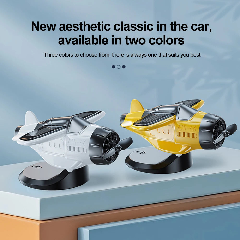 Solar Powered Aircraft For Car Tabletop Office Alloy Solar Energy Rotate Airplane Solar Energy Rotate Helicopter