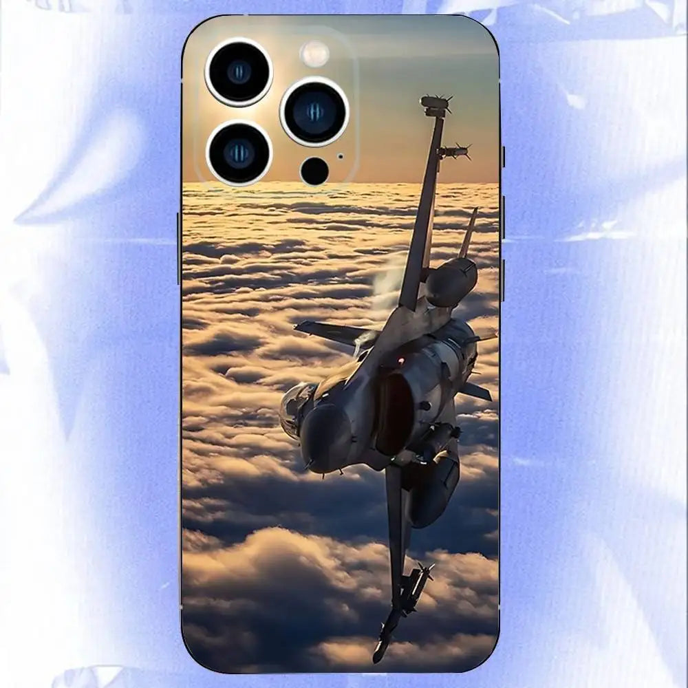 Aircraft Helicopter Phone Case For iPhone 17,16,15,14,13,12,11,Pro,XS,Max,XR,Plus,E,SE4,Mini Black Soft Cover
