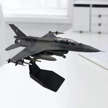 1:72 F16 Diecast Fighter Model, Retro Plane Model, Stimulated Airplane Collection Model with Display Base for Bedroom
