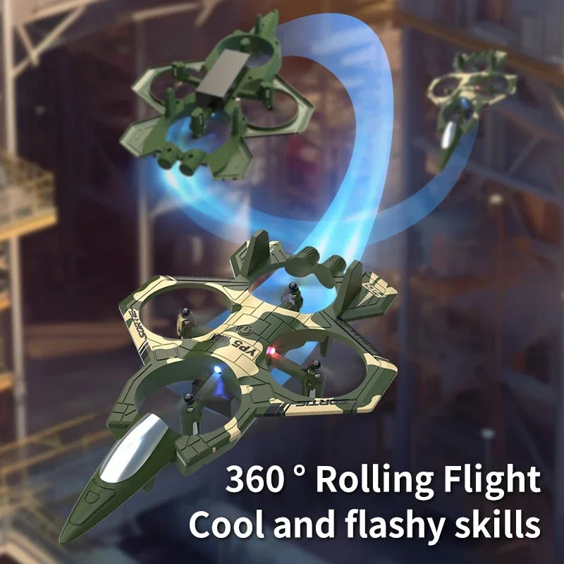 Stunt Light Remote Control Aircraft Four Channel Hovering High Altitude Rolling Special Effects Fighter Four Axis UAV