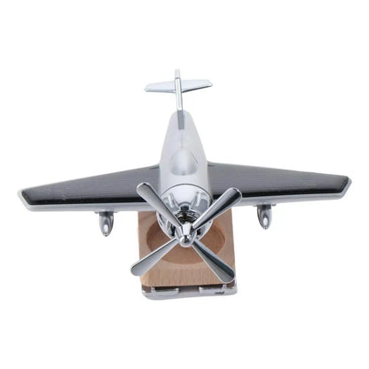 Airplane Shape Car Air Freshener Wooden Base Helicopter Shape Diffuser Solar Energy Rotate Console Ornament Auto Accessories