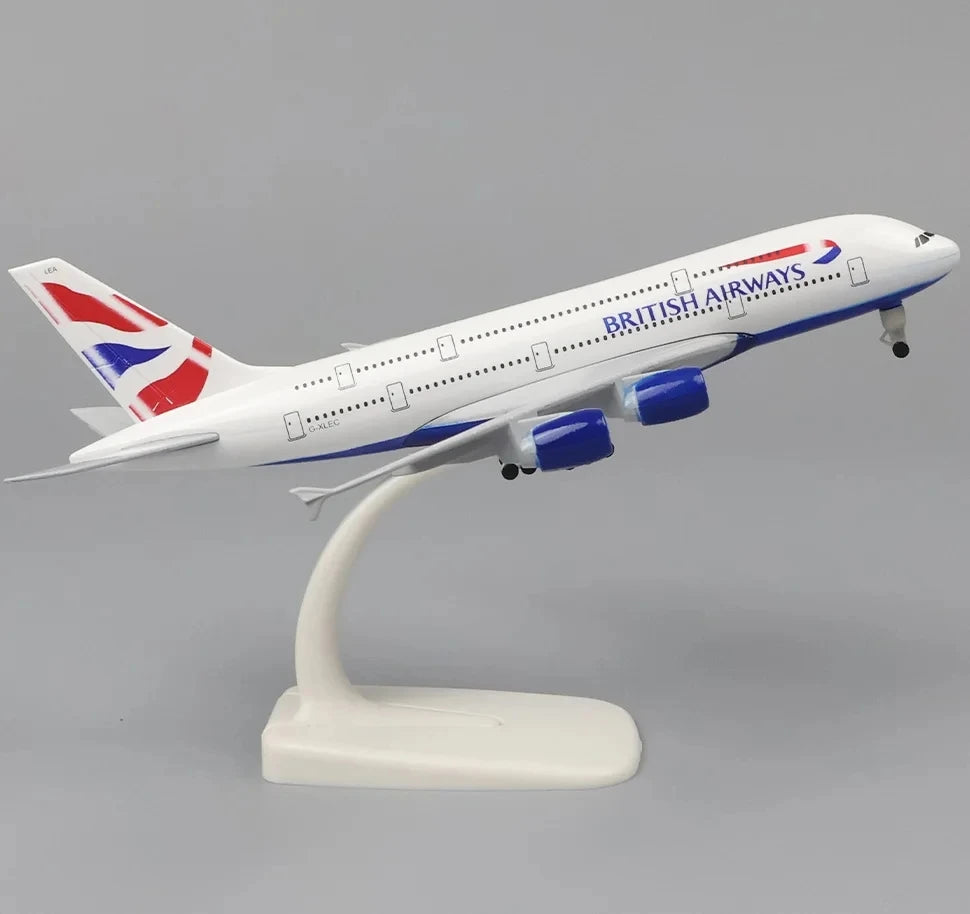 20cm Metal Aircraft Model Children Educational Toys British Airways A380 Scale