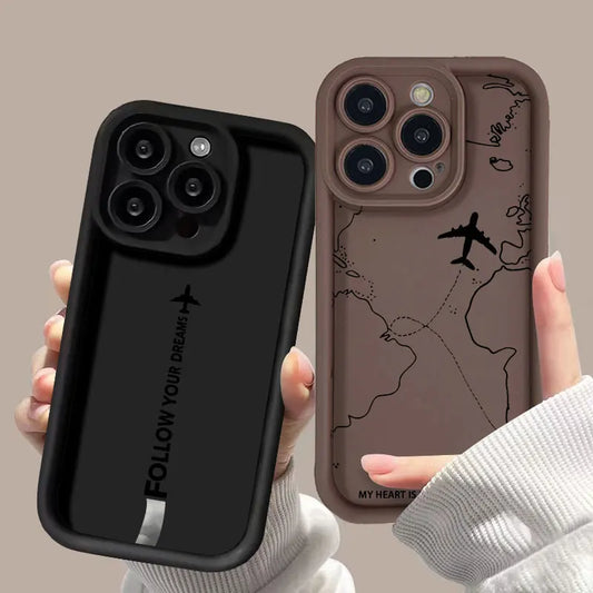 Airplane Route Case For Samsung A56 5G A55 A36 A35 A34 A16 A15 A54 A06 A05 A05s A25 A53 A52s A14 A13 A12 A73 A33 A32 Soft Cover