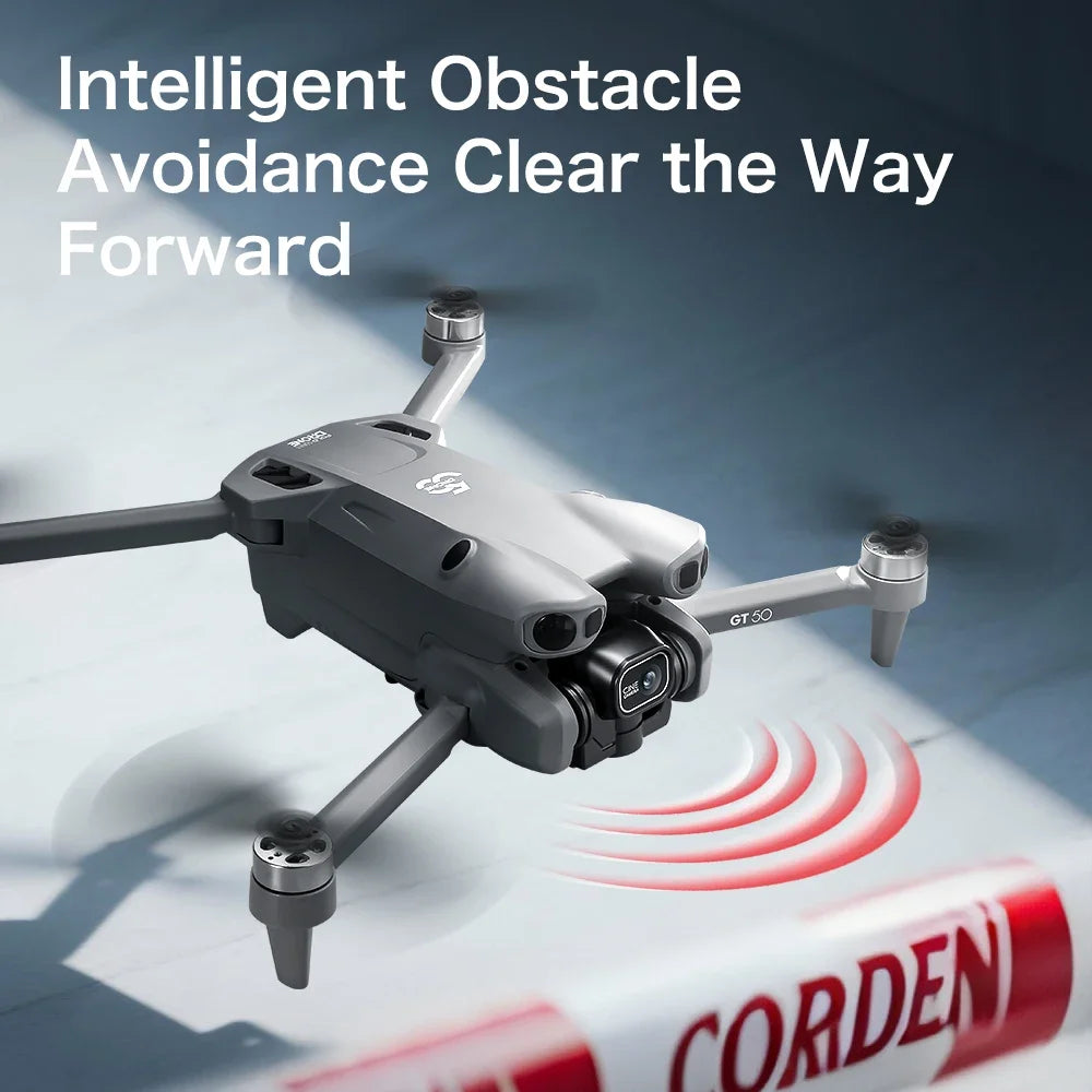 GT50 Drone FPV 8K Professional 4K HD Dual Camera WIFI Light Flow Brushless Motor Obstacle Avoidance Quadcopter Toys