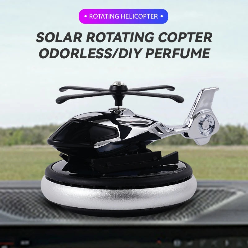 Unscented No fragrance DIY Perfume diffuser helicopter car air freshener solar power rotating decoration ornament dashboard men
