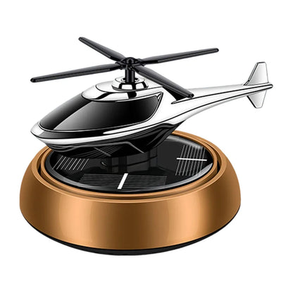 Vehicle Diffuser Air Purifier Solar Powered Rotating Styled Like Airplane for Car and Table Use with Plant Extract Scent