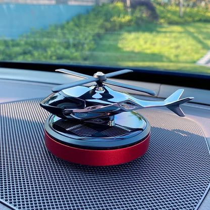 Decoration solar rotating car aircraft Aromatherapy wholesale creative helicopter car Aromatherapy car perfume
