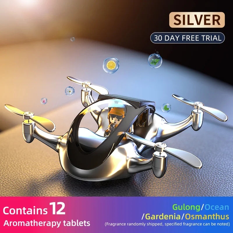 Car fragrance 2025 new solar powered UAV car perfume Interior fragrance decoration accessories lasting fragrance