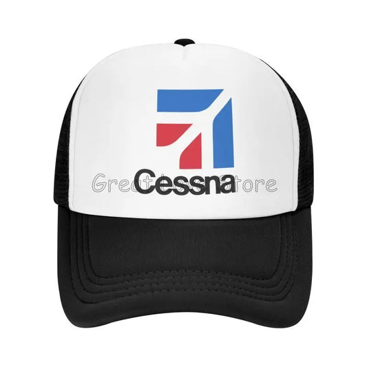 Cessna Logo Print Mesh Baseball Cap American Aircraft Manufacturer Y2k Retro Men Hip Hop Hats Outdoor Sun Snapback Cap Gift