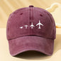 Retro airplane print baseball cap, unisex dad hat suitable for outdoor sports, camping, and casual wear, airplane pattern