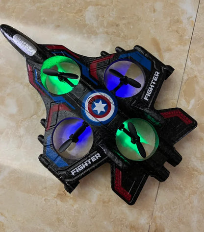 K500max Fighter Jet Quadcopter Drone Rolling Stunt Lights Rc Airplane no camera that can fly