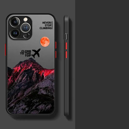 Mountain Peak Aircraft Phone Case for Apple iPhone 15 16 Pro XS Max 16e 13 14 Plus XR SE 7 8 12 11 Pro plus Matte