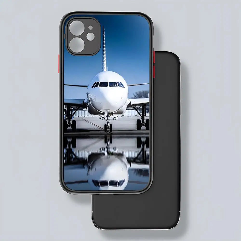 Airbus Logo Phone Case Matte Transparent Back For IPhone 16 15 14 13 12 11 Pro Max X XR XS Plus Cover