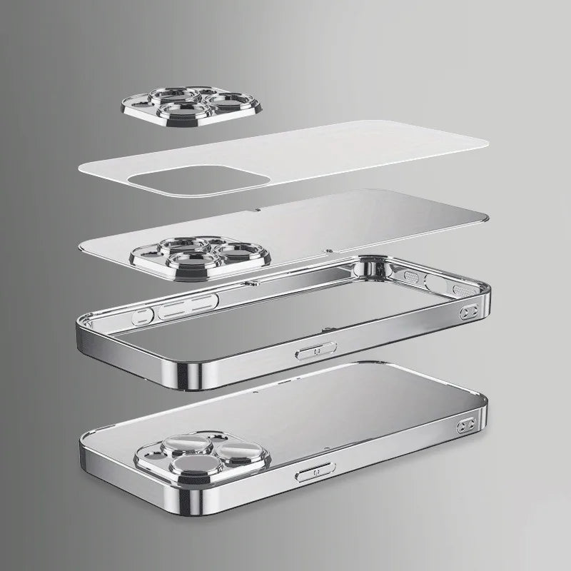 Travel-inspired Airplane Route Glass Electroplated Phone Case For iPhone 11 12 13 14 15 16 17 Pro Max Plus 16E 17 Air Cover