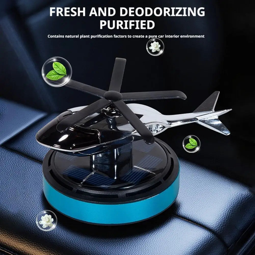 Helicopter Shaped Car Fragrance Diffuser Solar Rotating Feature Delicate Touch for Trendy Vehicle Interiors