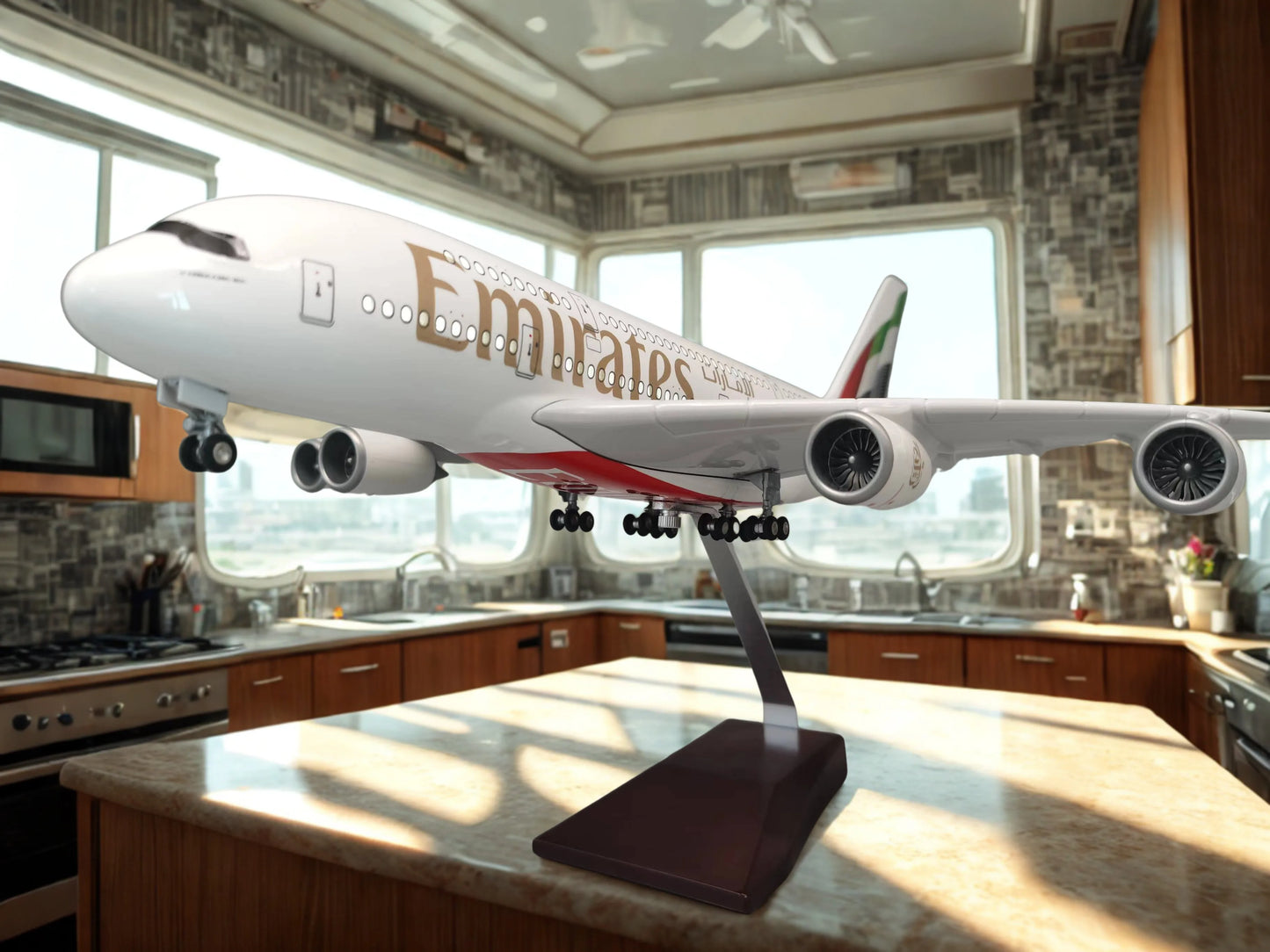 DieCast Toy Plastic Resin Model 47cm Airplane Model 1/160 Scale A380 New Emirates Airline Aircraft with Light & wheels Collectib