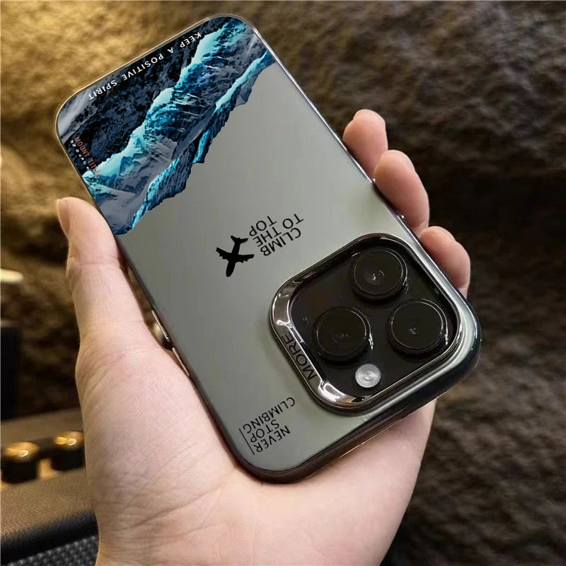Mountain Peak Aircraft Phone Case for IPhone 17 16 14 15 11 12 13 Pro Max 16E 7 8 15 16 Plus 17 Air Shockproof Sunset IMD Cover