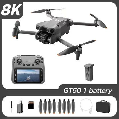GT50 Drone FPV 8K Professional 4K HD Dual Camera WIFI Light Flow Brushless Motor Obstacle Avoidance Quadcopter Toys