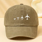 Retro airplane print baseball cap, unisex dad hat suitable for outdoor sports, camping, and casual wear, airplane pattern