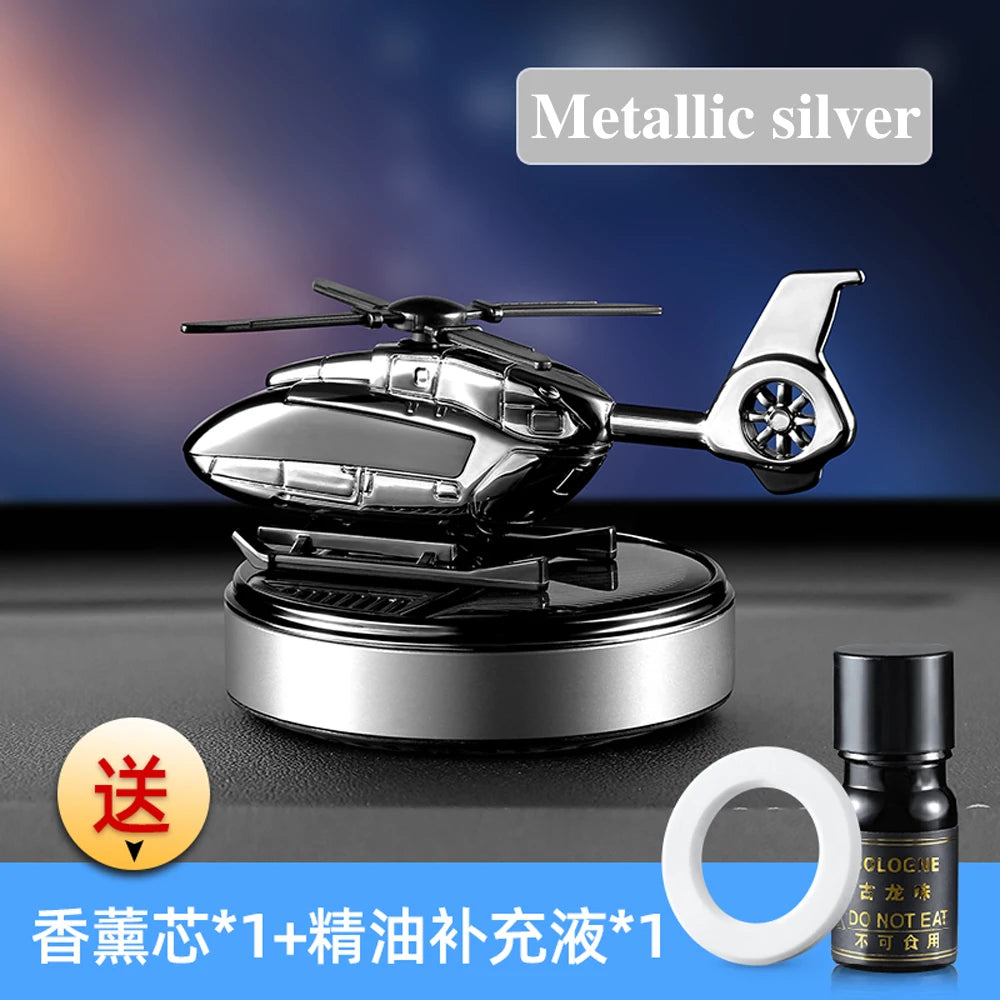 Solar Car Air Freshener Interior Accessories Supplies Helicopter Decoration Propeller Rotating Auto Flavoring Perfume Diffuser