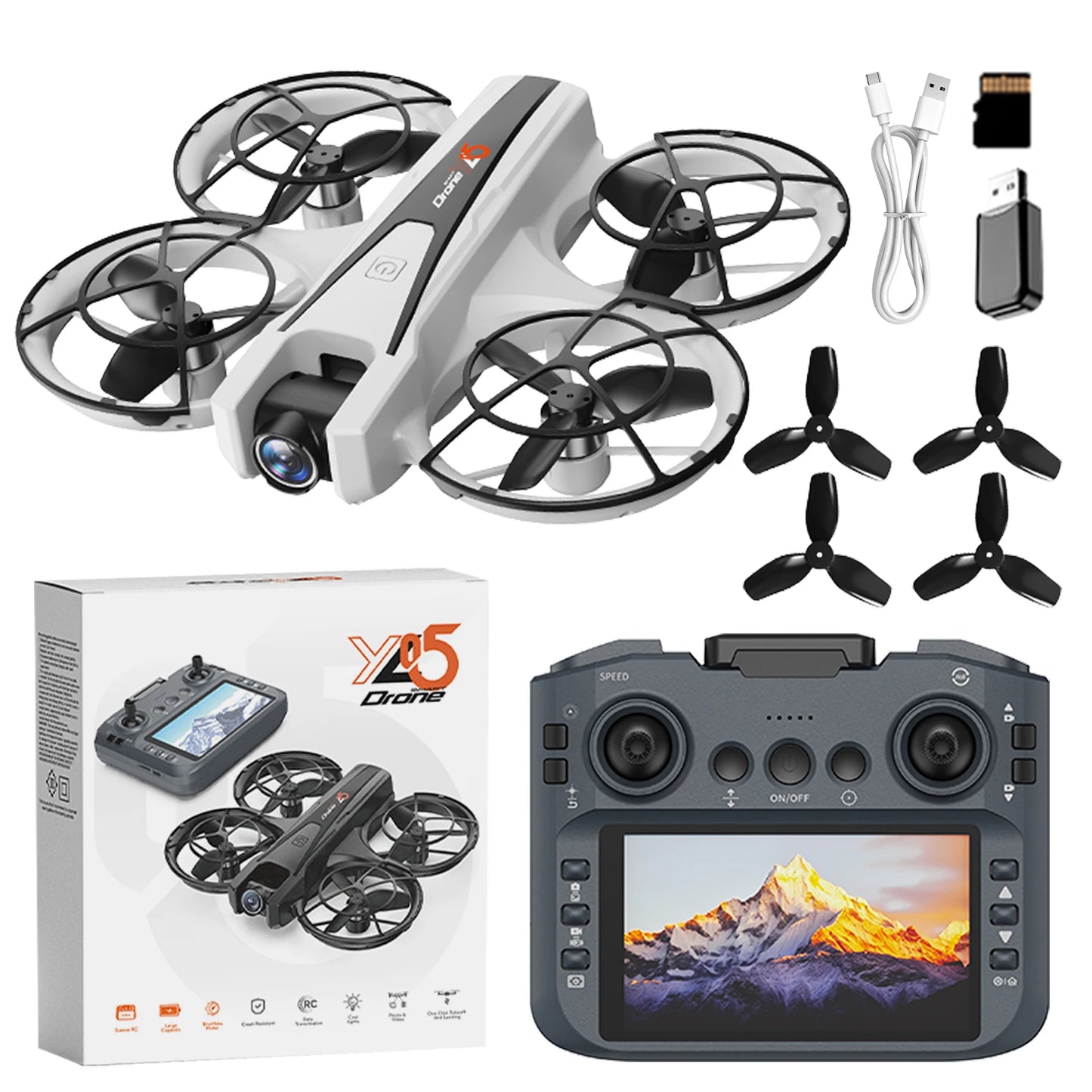 2025 YL05 Drone 8K HD Camera Screen Remote Control Brushless RC Helicopter 360° Flip Quadcopter Dron RC Toys Gift For Kid Boy