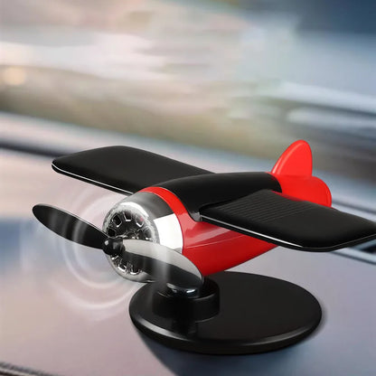 Solar Powered Rotating Airplane Car Dashboard Ornament 360° Auto Spin Decor Airplane Ornaments Car Interior Decoration