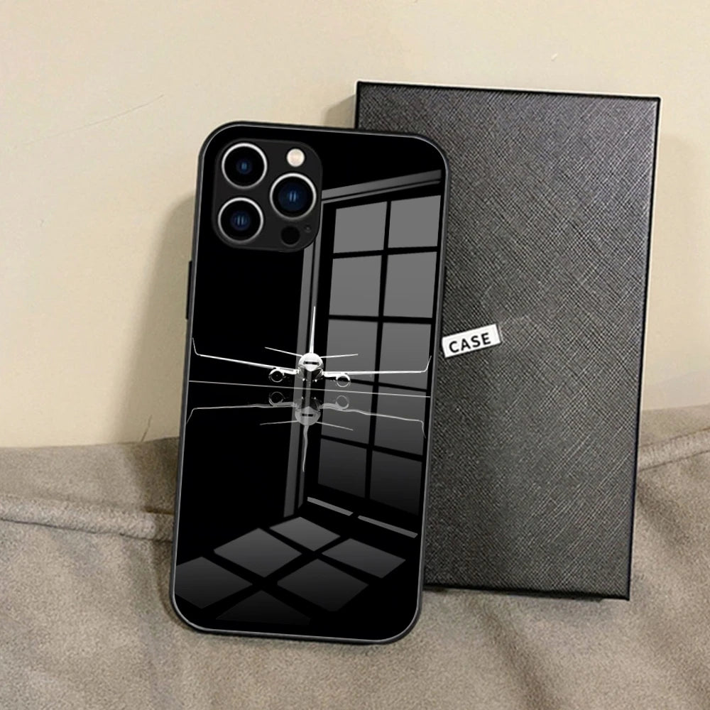 Airbus Logo Phone Case For IPhone 15 Pro Max14 Pro 12 11 13 16 X XR XS 8 7 Plus SE Tempered Glass Back Cover