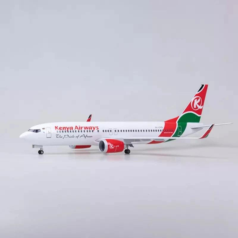 1:85 Scale 47CM Die-Cast Resin B737 Airbus Kenya Airways Airlines 737 Boeing Series Aircraft Model With Lights and Wheels