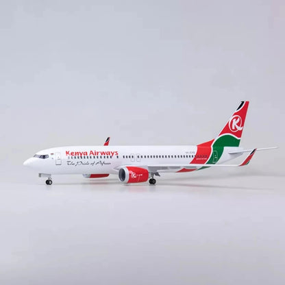 1:85 Scale 47CM Die-Cast Resin B737 Airbus Kenya Airways Airlines 737 Boeing Series Aircraft Model With Lights and Wheels