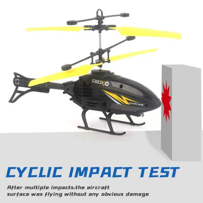 Mini RC Helicopter 2 Channel Remote Control Plane with LED Lights Gesture Sensing Crash Resistant Aircraft Toy for Kids