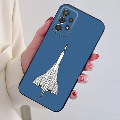 Concorde Air France Phone Case For Samsung S24,21,22,23,30,Ultra,20,Plus,Note,10,9,Black soft silicone case