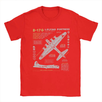 Men's T-Shirts B-17 Flying Fortress Humor Cotton Tees Fighter Plane WW2 War Pilot Aircraft Airplane T Shirt Tops 4XL 5XL 6XL