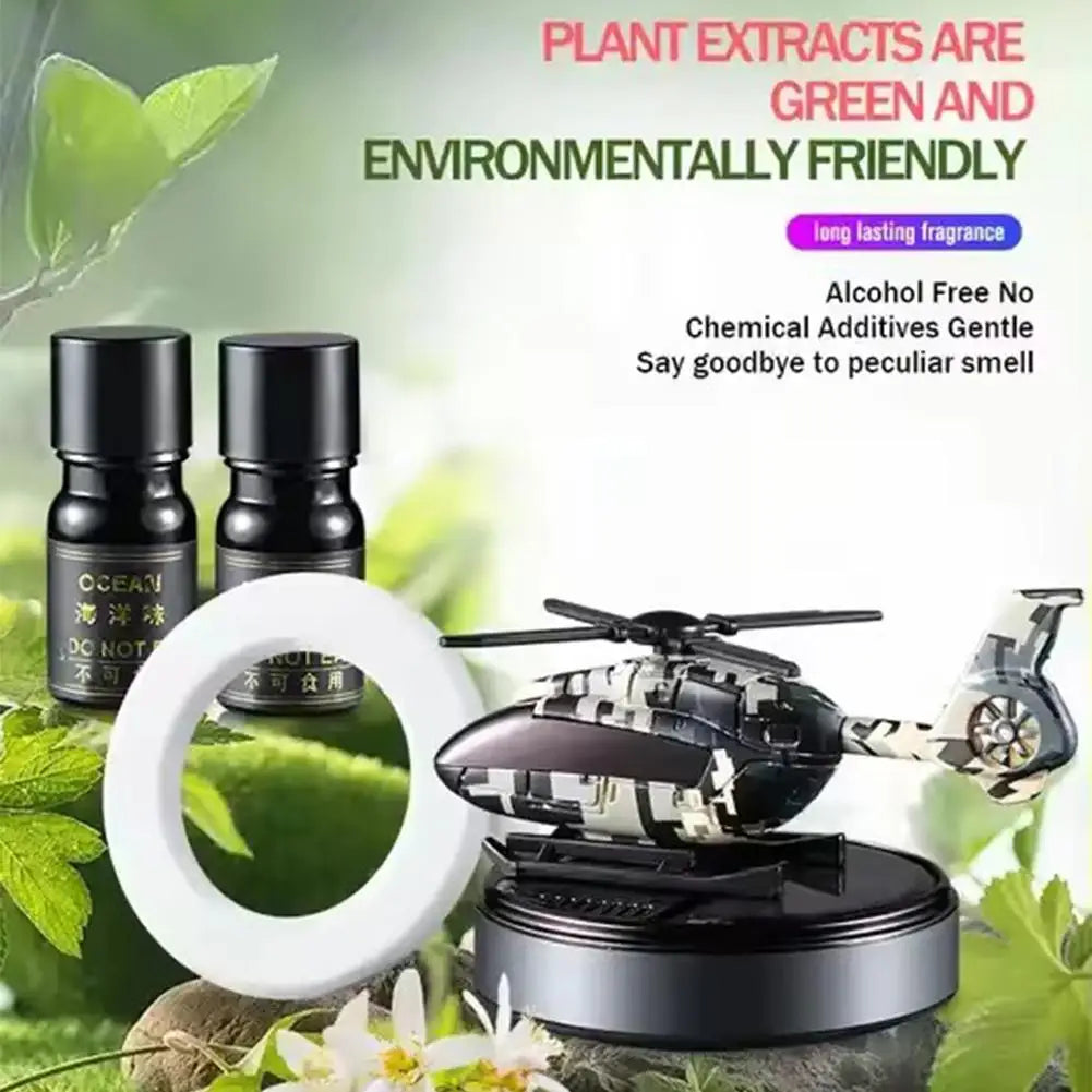Car Solar Air Freshener Airplane Solar Helicopter Interior Accessories