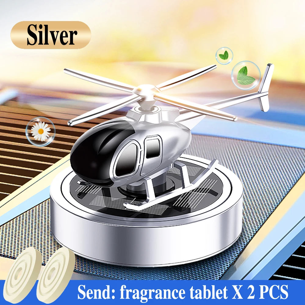 Car Air Freshener Solar Helicopter Modeling Automobile Perfume Car Interior Accessories Propeller Rotating Auto Perfume Diffuser