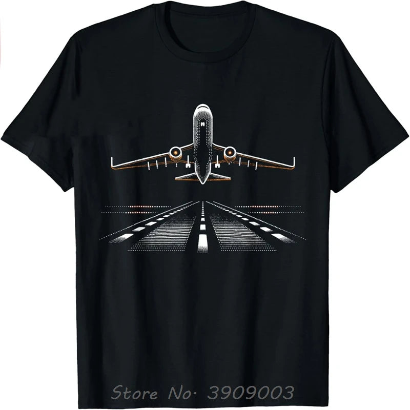 Oversized Tshirt Airplane Aviator Flight Pilot T-Shirt Cotton Mens O-Neck Tshirt