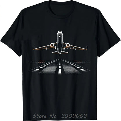 Oversized Tshirt Airplane Aviator Flight Pilot T-Shirt Cotton Mens O-Neck Tshirt