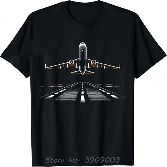 Oversized Tshirt Airplane Aviator Flight Pilot T-Shirt Cotton Mens O-Neck Tshirt