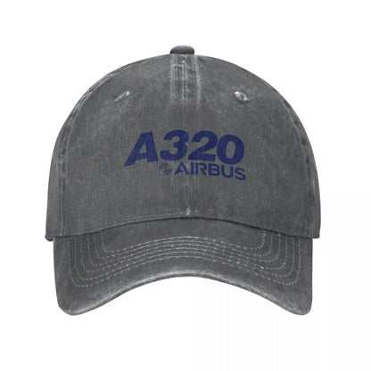 Airbus A320 Logo Baseball Caps Fashion Denim Fabric Hats Outdoor Adjustable Casquette Streetwear Baseball Cowboy Hat for Unisex